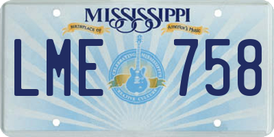 MS license plate LME758