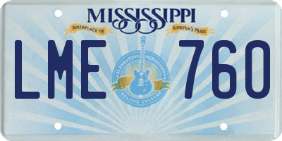 MS license plate LME760