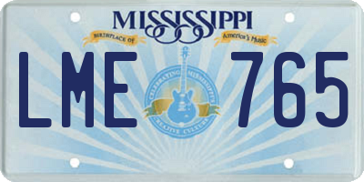 MS license plate LME765
