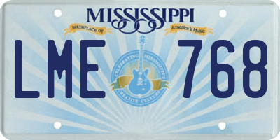 MS license plate LME768