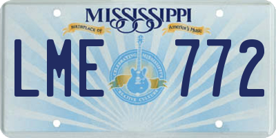 MS license plate LME772