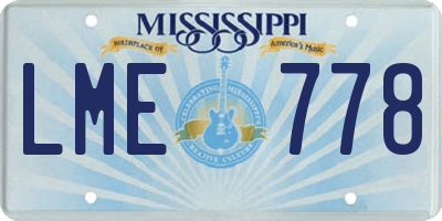 MS license plate LME778