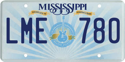 MS license plate LME780