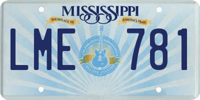 MS license plate LME781