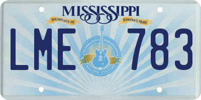 MS license plate LME783
