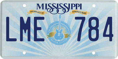 MS license plate LME784
