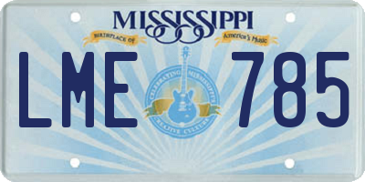MS license plate LME785