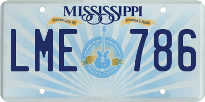MS license plate LME786