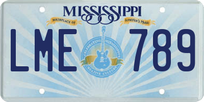 MS license plate LME789