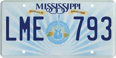 MS license plate LME793