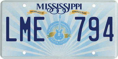 MS license plate LME794