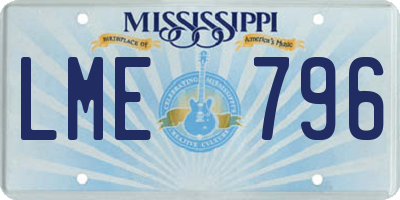 MS license plate LME796