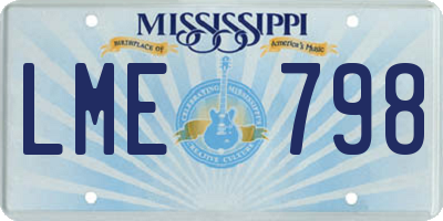 MS license plate LME798