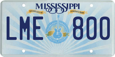 MS license plate LME800