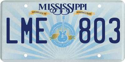 MS license plate LME803