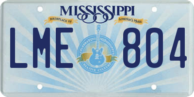 MS license plate LME804