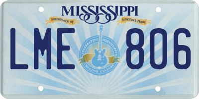 MS license plate LME806