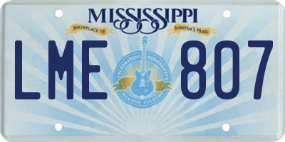 MS license plate LME807