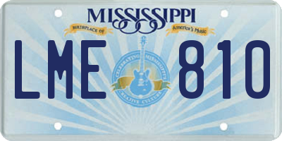 MS license plate LME810
