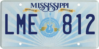 MS license plate LME812