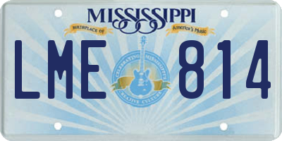 MS license plate LME814