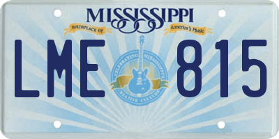 MS license plate LME815