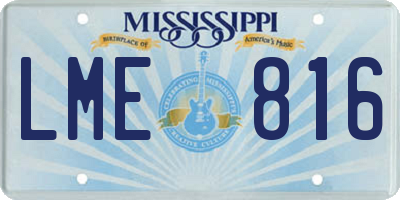 MS license plate LME816