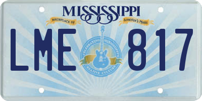 MS license plate LME817