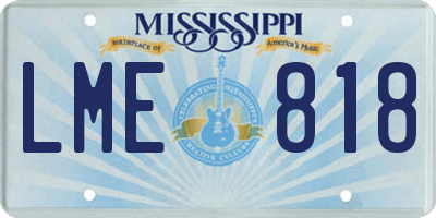 MS license plate LME818
