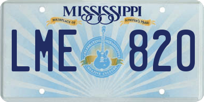 MS license plate LME820