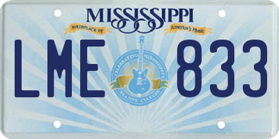 MS license plate LME833