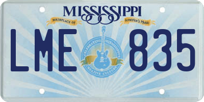 MS license plate LME835