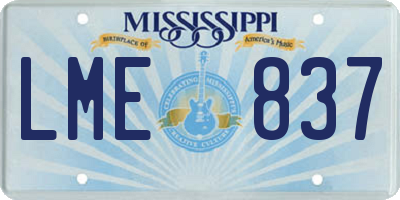 MS license plate LME837