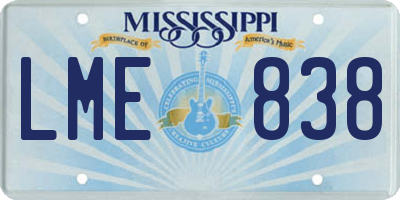 MS license plate LME838