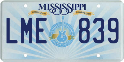 MS license plate LME839
