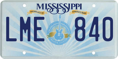 MS license plate LME840