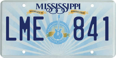 MS license plate LME841