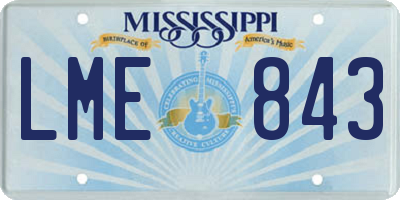 MS license plate LME843