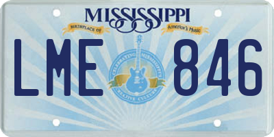 MS license plate LME846