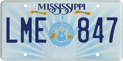 MS license plate LME847