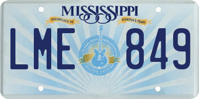 MS license plate LME849
