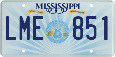 MS license plate LME851
