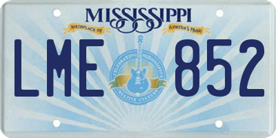 MS license plate LME852