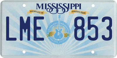 MS license plate LME853