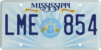 MS license plate LME854