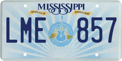 MS license plate LME857
