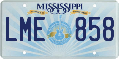 MS license plate LME858