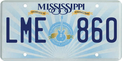 MS license plate LME860