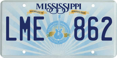 MS license plate LME862