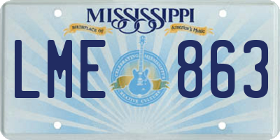 MS license plate LME863